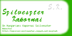 szilveszter kapornai business card